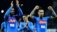 Napoli menjadi kandidat terkuat meraih juara Serie A pada musim 2017-2018. (AFP/Alberto Pizzoli)