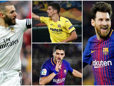 Berikut ini daftar topskor sementara La Liga Spanyol. Lionel Messi di posisi puncak dengan koleksi 19 gol sementara Striker Real Madrid, Karim Benzema di urutan kedua dengan 14 gol.