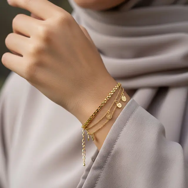 9 Model Gelang Emas Tipis Cantik untuk Hijabers, Tampil Makin Anggun