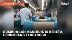 Sebuah video merekam kehebohan rombongan dalam gerbong kereta. Disebut rombongan bermain kuis hingga penumpang lain terganggu. Seorang pengunggah dengan akun TikTok @lodya_pitasari merasa risih lantaran rombongan dinilai berisik.