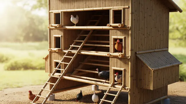 Vertikal Kombinasi Bambu (Stacked Perch Gantung)