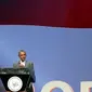 Presiden AS ke-44, Barack Obama menjadi pembicara dalam acara 4th Congress of Indonesian Diaspora di Kota Kasablanka, Jakarta, Sabtu (1/7). (Liputan6.com/Johan Tallo)