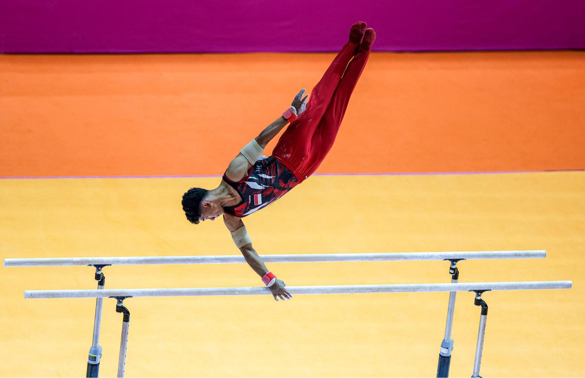 FOTO: Aksi Tim Senam Putra Indonesia di  Kejuaraan Dunia Gimnastik 2025