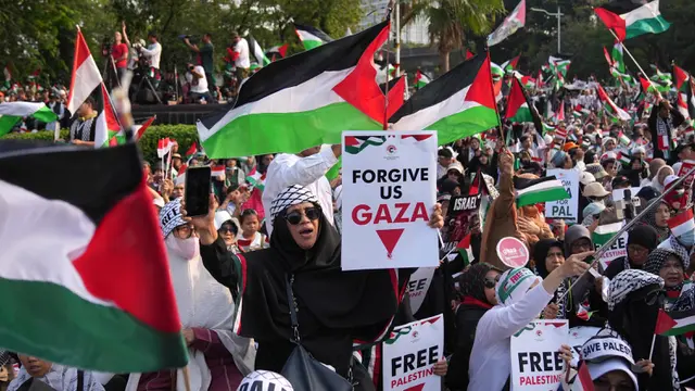 Setahun Serangan Israel di Gaza, Kedubes Amerika Serikat Diserbu Pengunjuk Rasa Pro Palestina