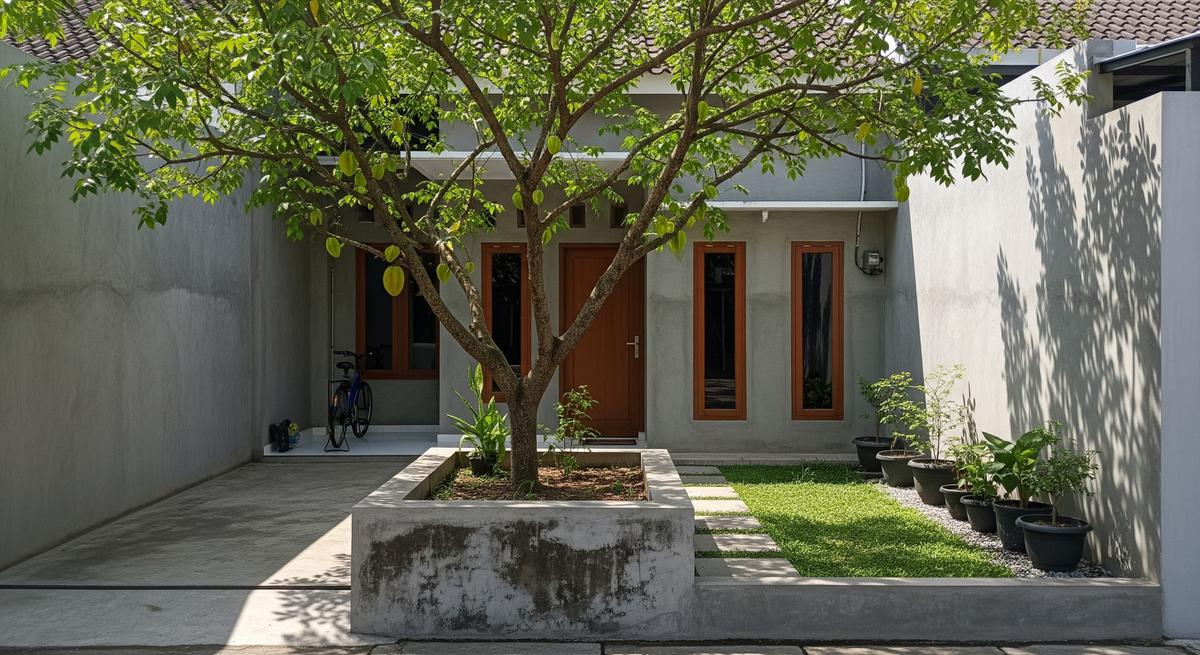 Pohon Buah yang Cocok Ditanam dalam Planter Box Beton Model Pohon Belimbing