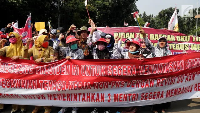 Ratusan Pegawai Non PNS Demo Pengesahan Revisi UU ASN