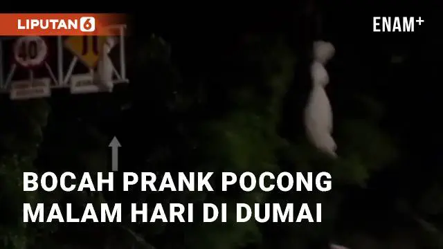 VIDEO: Viral Aksi Bocah Prank Pocong pada Malam Hari di Dumai Buat Warga Resah