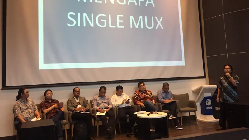 Diskusi RUU Penyiaran di Universitas Multimedia Nusantara, Tangerang, Serpong, Senin (6/11/2017).