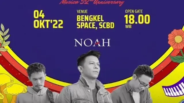 NOAH yang digawangi oleh Ariel, Lukman dan David juga ikut ambil bagian dalam Trebel Music Fest.