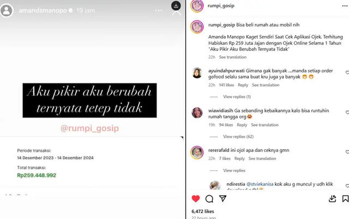Amanda Manopo Syok Sendiri Pengeluarannya di Ojek Online Mencapai Ratusan Juta