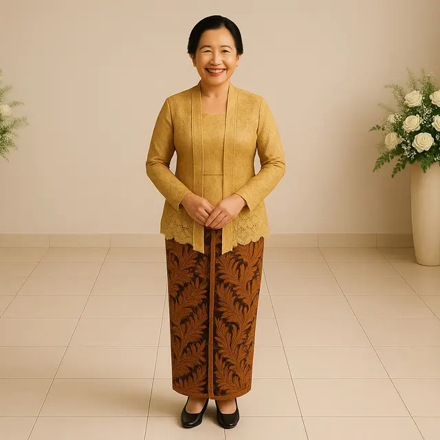 Model Baju Brokat untuk Ibu Pengantin Terbaru 2025/via AI