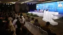 Menkeu Sri Mulyani dan Managing Director IMF Christine Lagarde menjadi pembicara dalam pertemuan tahunan IMF-Bank Dunia 2018 di Bali, Selasa (9/10). Pertemuan bertema 'Empowering Women In The Workplace'. (Liputan6.com/Angga Yuniar)
