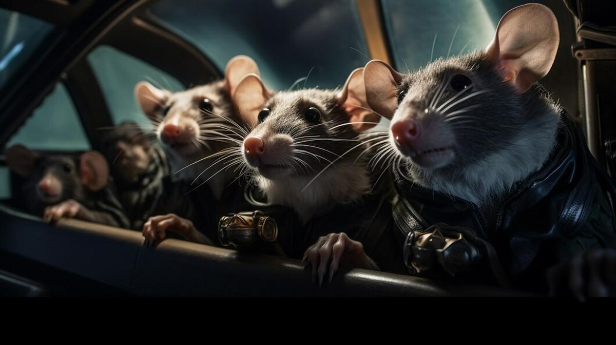 Ilustrasi Tikus dalam Mobil