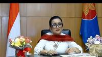 Sri Astari Rasjid, Duta Besar RI untuk Bulgaria, Makedonia Utara dan Albania dalam acara webinar bersama para Dubes RI wanita pada Selasa 21 April 2020.