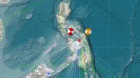 Gempa Magnitudo 6,9 mengguncang wilayah Calape, Filipina, Selasa (30/9/2025), pukul 20.59.43 WIB. (Liputan6.com/ Dok BMKG)