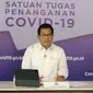 Saat konferensi pers di Graha BNPB, Jakarta, Selasa (18/5/2021), Juru Bicara Satgas COVID-19 Wiku Adisasmito menyayangkan ada 122.899 orang yang mendapat teguran di tempat wisata secara nasional. (Tim Komunikasi Satgas COVID-19/Damar)