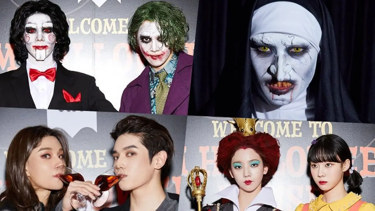 Para idol yang menghadiri pesta Halloween SMTOWN Wonderland 2021.