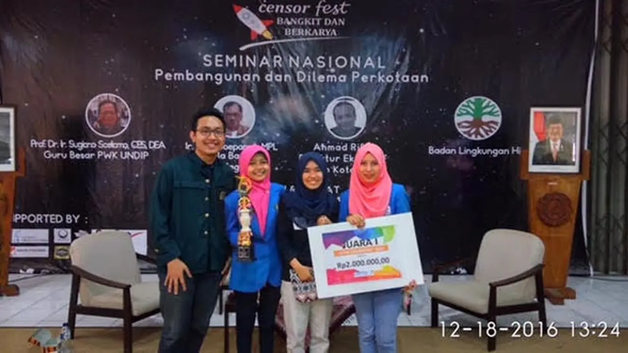 Mahasiswa President University Juara 1 LKTI Tingkat Nasional 2016