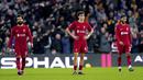 Reaksi kecewa pemain Liverpool setelah kalah 0-3 dari Wolverhampton pada laga pekan ke-22 Liga Inggris 2022/2023 di Molineux Stadium, Sabtu (04/02/2023). (AP via PA/Tim Goode)
