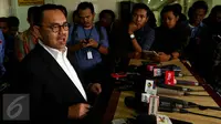 Menteri  ESDM Sudirman Said memberikan keterangan pers  di Komplek Parlemen, Jakarta, (16/11/2015). Seorang anggota DPR yang di sebut telah mencatut nama Presiden Jokowi dan Wapres Jusuf Kalla terkait perpanjangan kontrak Freeport. (Liputan6/JohanTallo)