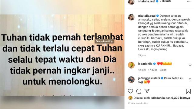 Cukup Lama Memendam Rasa Sakit, Nita Thalia: Saatnya Ku Akhiri