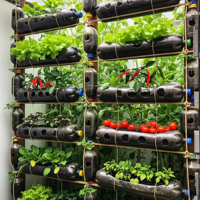 Ide Kebun Sayur Estetik dari Barang Bekas (Image by Gemini AI)