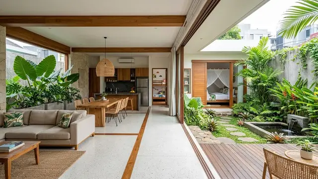 Desain Rumah Tropis Modern dengan Cahaya Alami