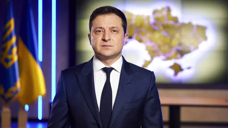 Volodymyr Zelenskyy. (Ukrainian Presidential Press Office via AP)