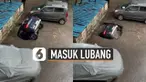 Tidak habis pikir mengapa sebuah mobil ini bisa masuk ke dalam lubang pembuangan hingga tenggelam.