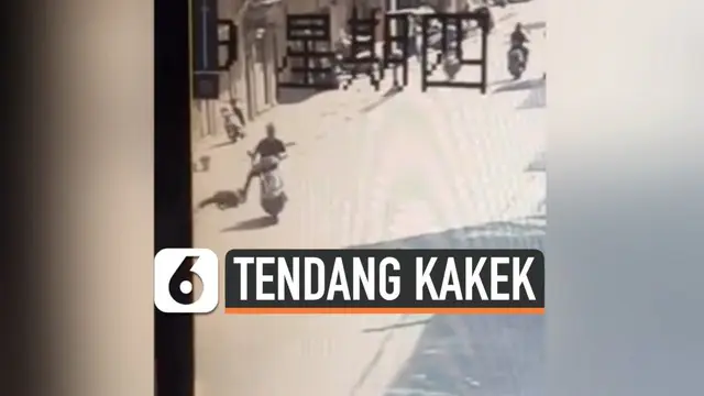 Seorang pengendara motor melakukan hal yang tidak menyenangkan kepada pejalan kaki yang sudah tua. Ia menendang seorang kakek dengan alasan sedang dalam mood yang tidak baik.