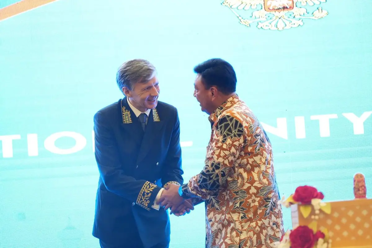 Menteri Koordinator Bidang Politik dan Keamanan (Menko Polkam) Jenderal Polisi (Purn) Budi Gunawan menghadiri perayaan National Day Federasi Rusia di Hotel Mulia Senayan, Jakarta, Senin (4/11) malam (Istimewa)