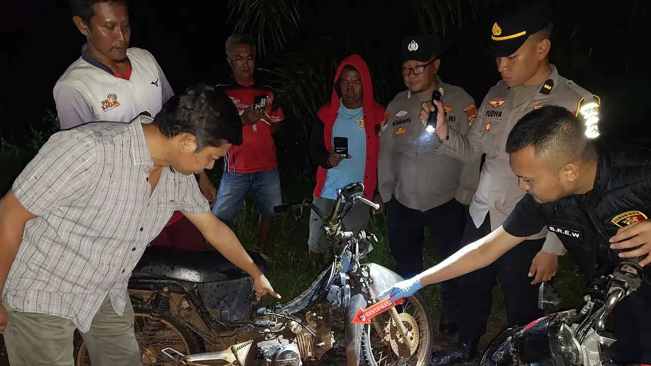 Polisi olah TKP perampokan di Mesuji, Lampung (Istimewa)