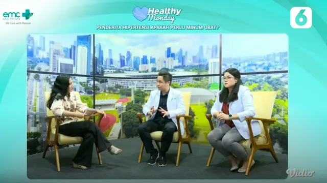 Dokter spesialis penyakit dalam dari RS EMC Pekayon, Richard Suwandi dan dokter spesialis penyakit dalam RS EMC Cibitung Lucrezia Renata membahas soal pengobatan hipertensi di Healthy Monday.