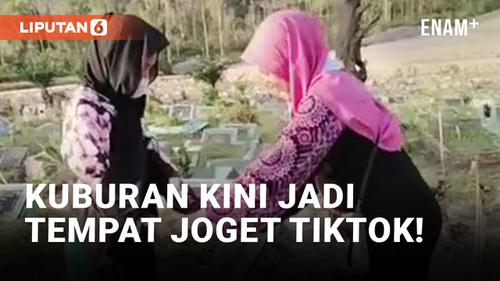 VIDEO: Viral! Emak-emak Joget di Kuburan