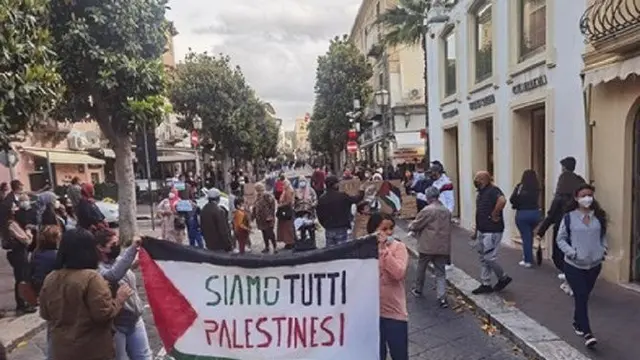 Dukungan untuk Palestina di Itali. (Foto: Supplied Arab News)