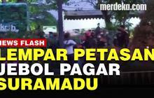 VIDEO : Ricuh Lagi Massa Jebol Pagar Jembatan Suramadu, Petugas Dilempar Petasan