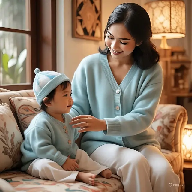Outfit Ibu Muda Cardigan Set