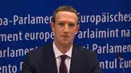 CEO Facebook Mark Zuckerberg memberi keterangan di markas Parlemen Eropa di Brussel, Belgia, Selasa (22/5). Zuckerberg memberi keterangan terkait skandal kebocoran data Facebook. (EBS/AFP)
