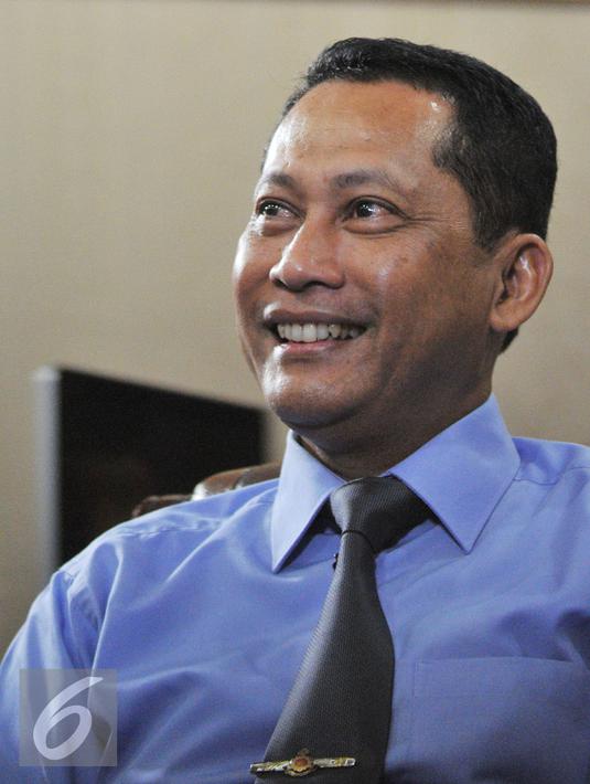 Kepala Bareskrim Polri Komjen Budi Waseso saat melakukan wawancara khusus dengan Liputan6.com, Jakarta, Selasa (28/7/2015). Budi Waseso, mengakui rencana pembangunan gedung baru untuk Bareskrim itu berasal darinya. (Liputan6.com/Herman Zakharia)