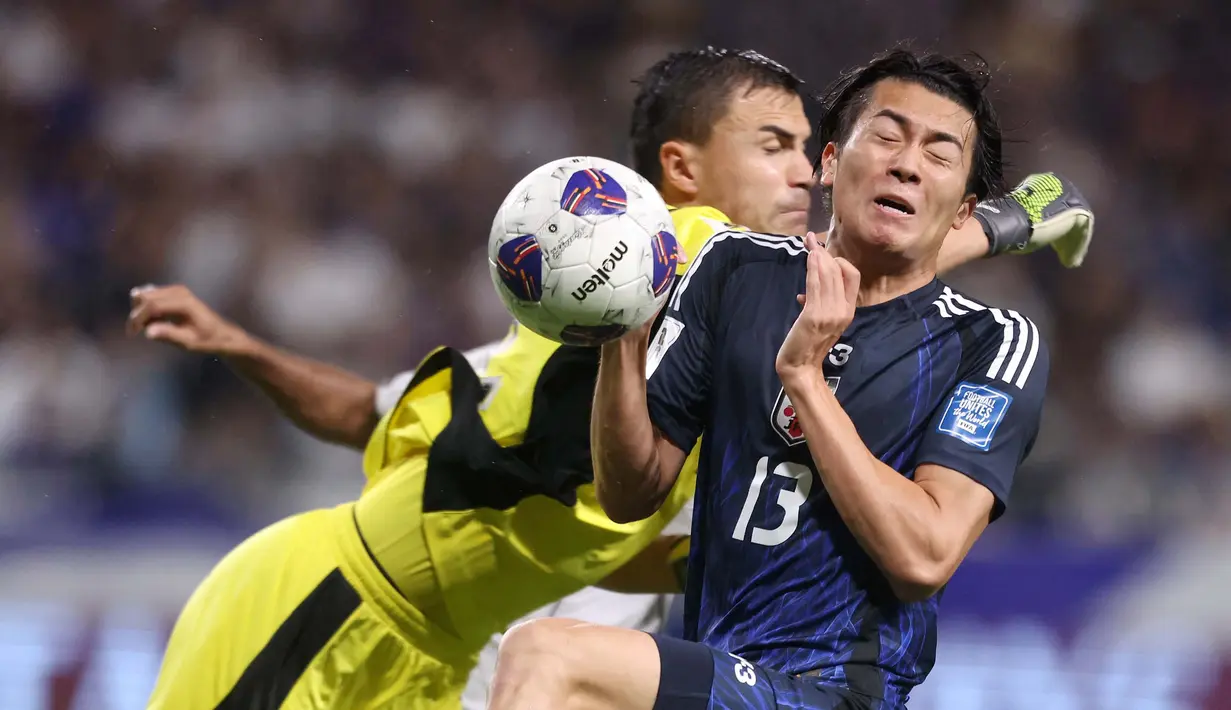 Bertandang ke markas Samurai Biru, skuad Garuda menelan kekalahan telak dengan skor 0-6. (PAUL MILLER/AFP)
