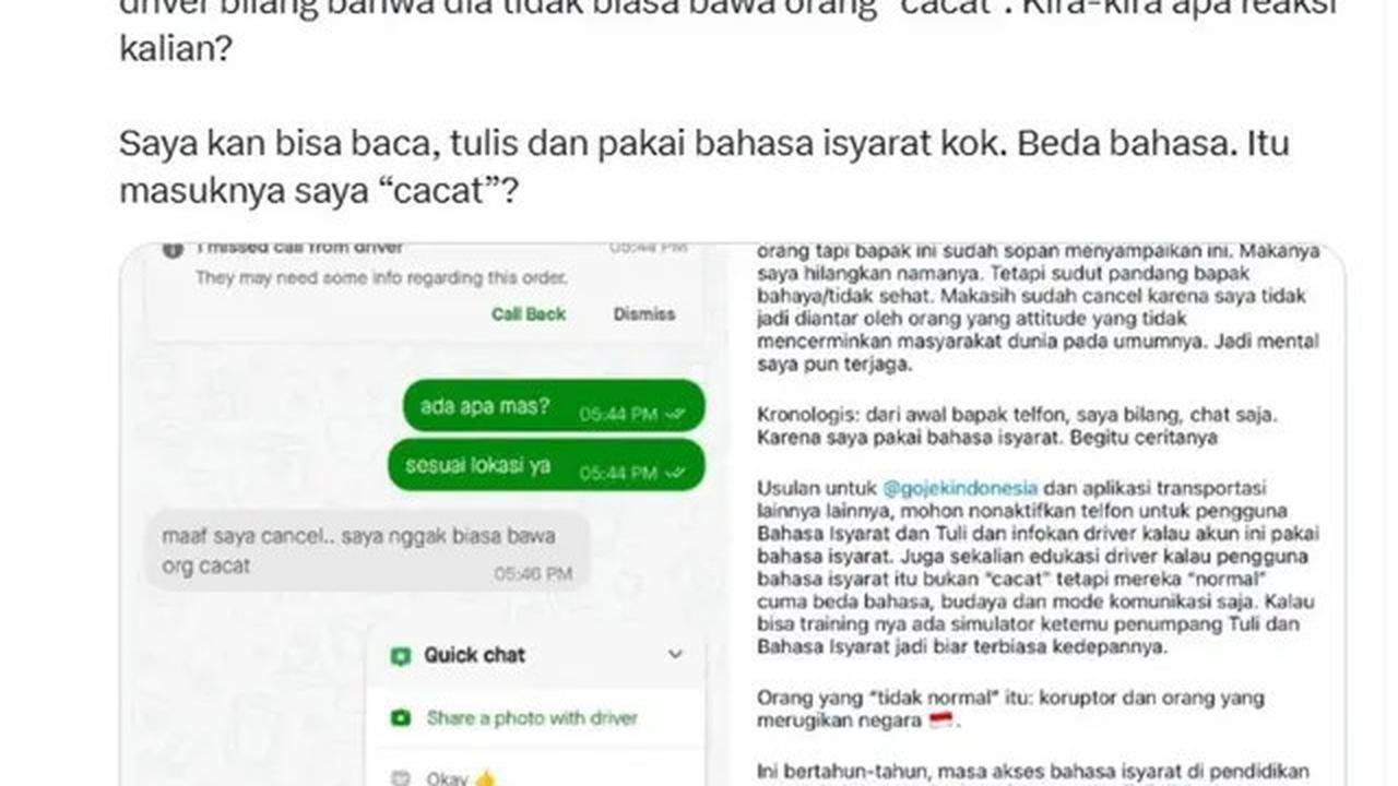 Ditolak Naik Ojol, Putra Dewi Yull Surya Sahetapy Dikatai Orang Cacat oleh Sopir