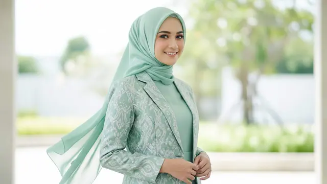 Warna Gamis Blazer Brokat Modis untuk Wanita 50 Tahun
