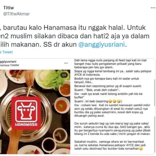 Restoran Hanamasa Jadi Perdebatan dan Dipertanyakan Warganet karena Bahan Makanan dan Sertifikat Halal