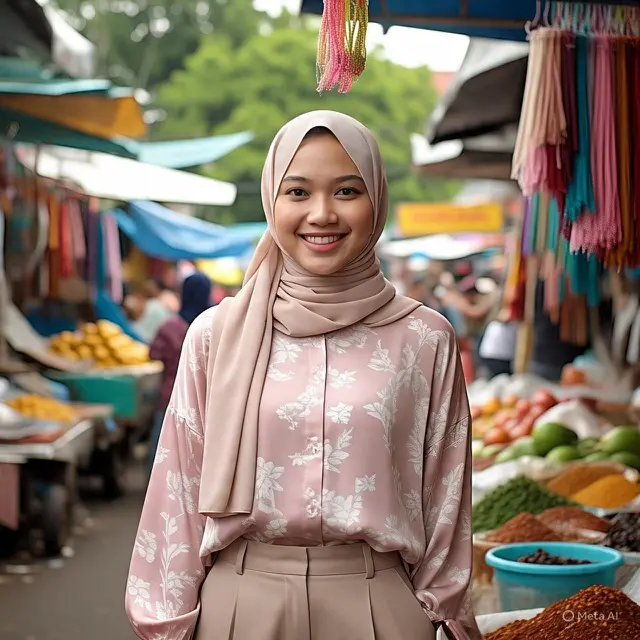 Outfit Ibu Muda Hijab ke Pasar