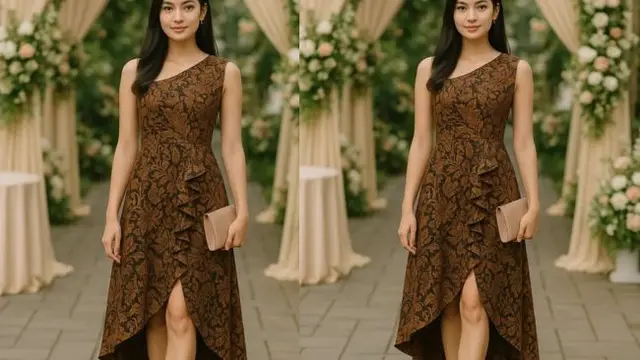 Model Dress Batik Belahan Depan