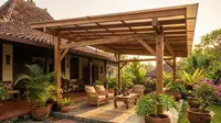 7 Inspirasi Kanopi Teras untuk Rumah Menghadap Matahari Sore