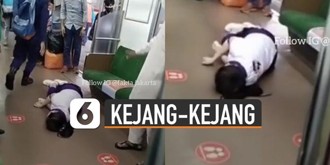 VIDEO: Viral Perempuan Kejang-Kejang di Dalam Kereta Api