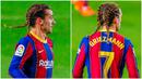 Penyerang Barcelona, Antoine Griezmann, tampil beda dengan gaya rambut baru saat melawan Real Sociedad di Liga Spanyol. Selain handal dalam mengolah si kulit bundar, pemain timnas Prancis ini juga dikenal sebagai pria yang sering gonta-ganti gaya rambut.
