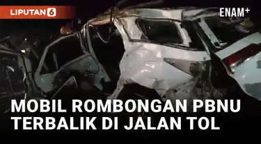 Mobil Rombongan PBNU Terbalik di Tol Ngawi, 1 Orang Meninggal