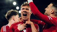 Selebrasi Manchester United saat melawan Leicester City di King Power Stadium, Senin dini hari WIB (17-3-2025). (Bola.com/X @manutd)